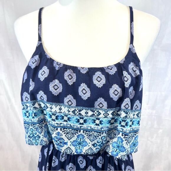 Blue boho maxi sundress size medium - Picture 2 of 6